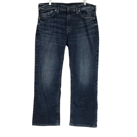 SILVER JEANS- MEN'S 36 X 30 - BLUE DENIM ZAC 5 POCKET JEANS - Picture 1 of 10